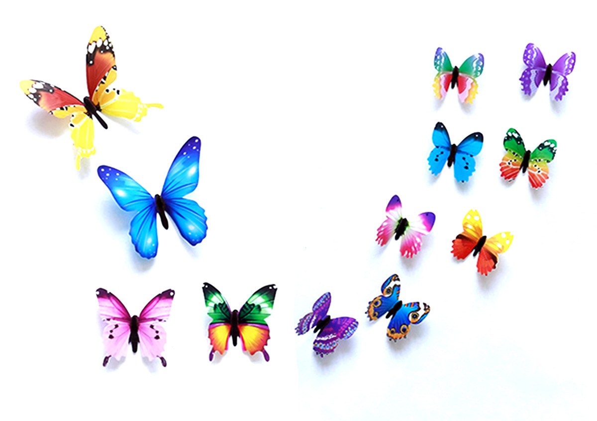 Бабочки флюоресцентные набор 12 шт. SiPL - фото 1 - id-p170495833