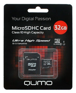 Карта памяти QUMO microSDHC (UHS-1) 32GB (QM32GMICSDHC10U1) - фото 1 - id-p18734195