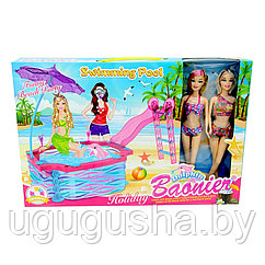 Игровой набор Baonier куклы с бассейном и горкой