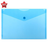 Папка-конверт на кнопке А5 150мкм Calligrata, синий