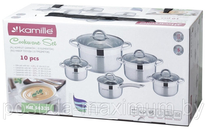 Набор кастрюль Kamille KM-5633S - 10 пр