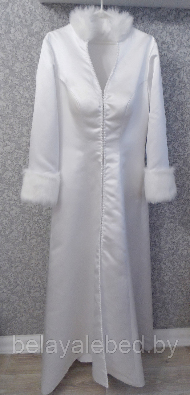 Пальто белое атласное № 25 размер 46-50 Б.У. Продажа - фото 3 - id-p62179907