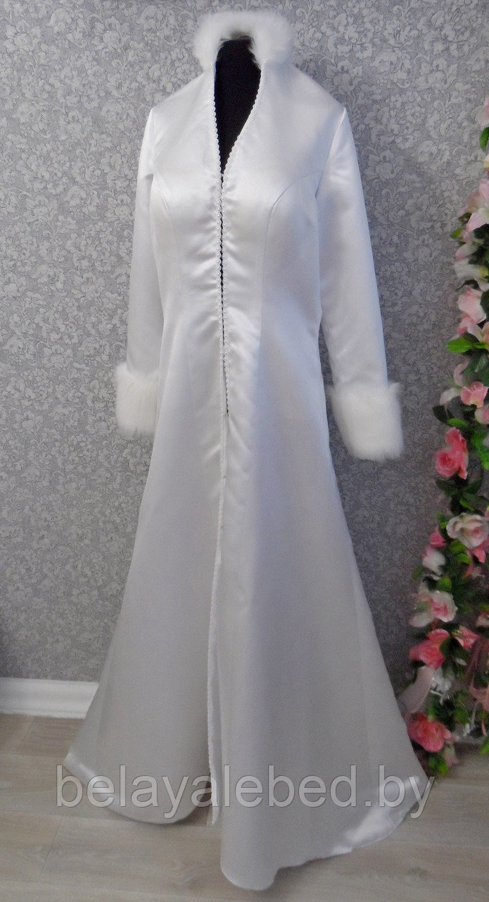 Пальто белое атласное № 25 размер 46-50 Б.У. Продажа - фото 7 - id-p62179907