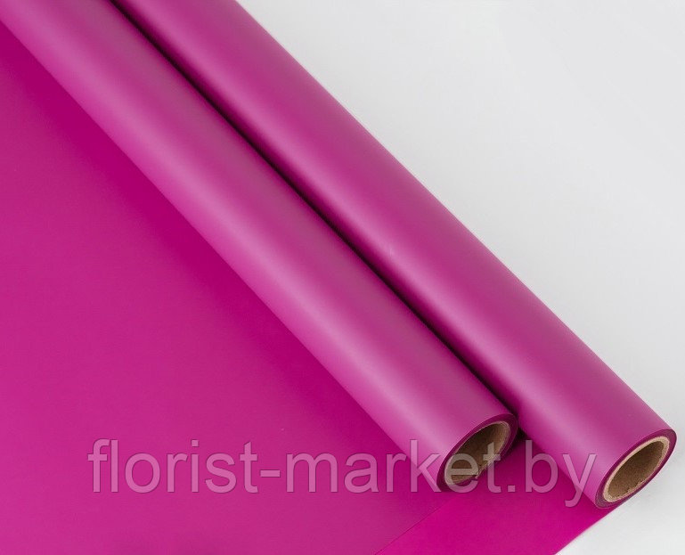 Пленка матовая двухсторонняя "Фортуна", 50 мкр, 50 см х 10 м, пурпур
