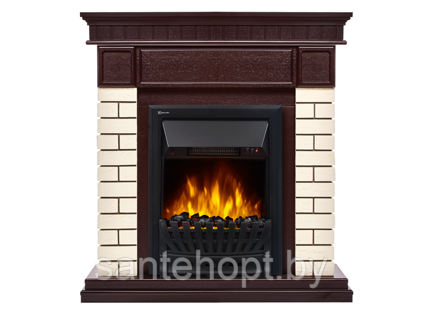 Портал Firelight BRICKS CLASSIC для очагов Electrolux 16" Кирпич бежевый / Темный дуб