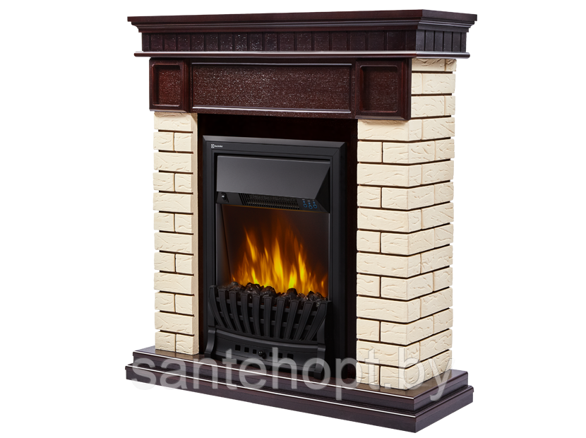 Портал Firelight BRICKS CLASSIC для очагов Electrolux 16" Кирпич бежевый / Темный дуб - фото 2 - id-p170550295