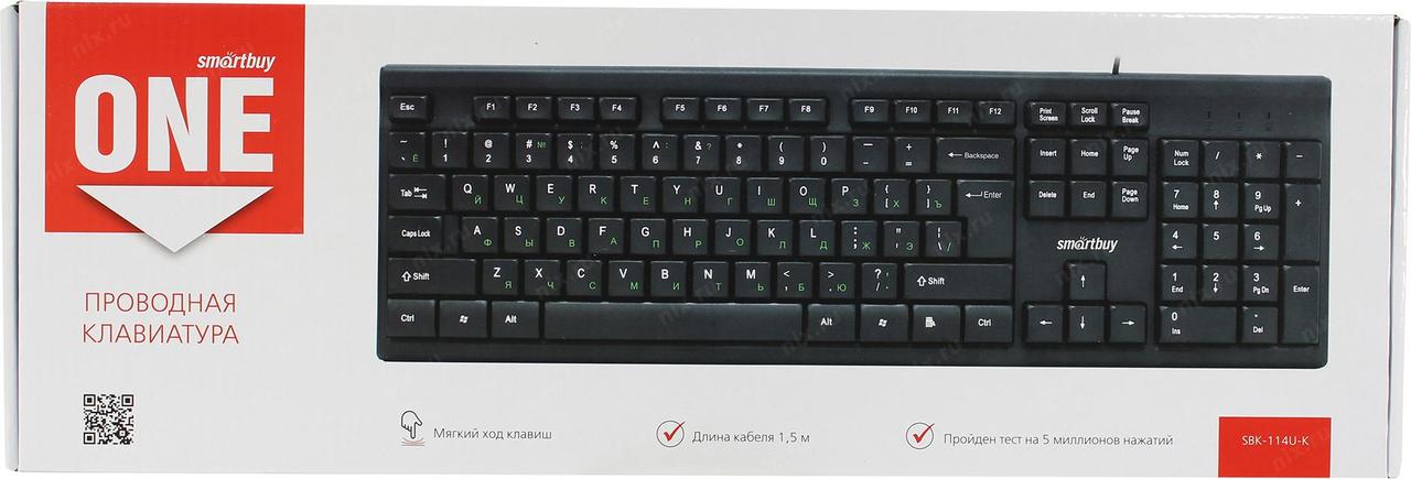 Клавиатура проводная Smartbuy 114U-K USB Black - фото 2 - id-p170551484