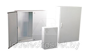 Щит DM моноблочный 800x600x300мм (ВxШxГ) с монтажной панелью однодверный, замок язычковый 2шт, без настенного