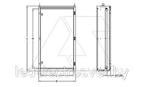 Щит ECOMP моноблочный 1200x600x400мм (ВxШxГ) с монтажной панелью, RAL7035, IP55