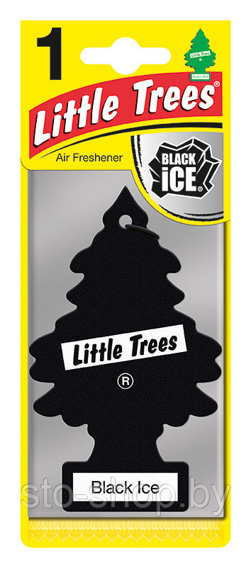 Ароматизатор для салона авто подвесной Черный лед Little Trees Air Freshener Black Ice (Швейцария)