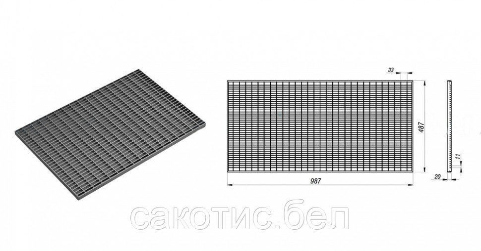 Решетка Step Pro 390х590мм - стальная ячеистая оцинкованная - фото 2 - id-p106887618