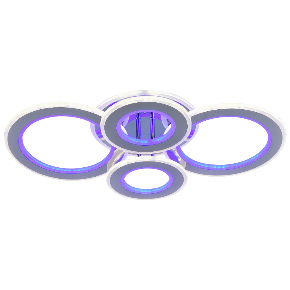Светодиодная люстра 8005/2+2 CHR 116W+84W BL+YL