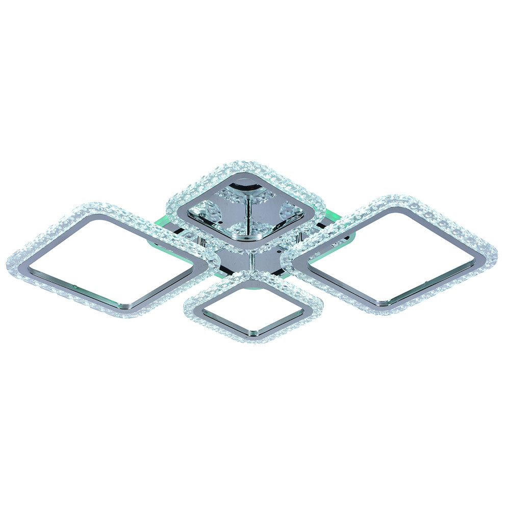 Светодиодная люстра 8029/2+2 CHR 88W+8W RGB