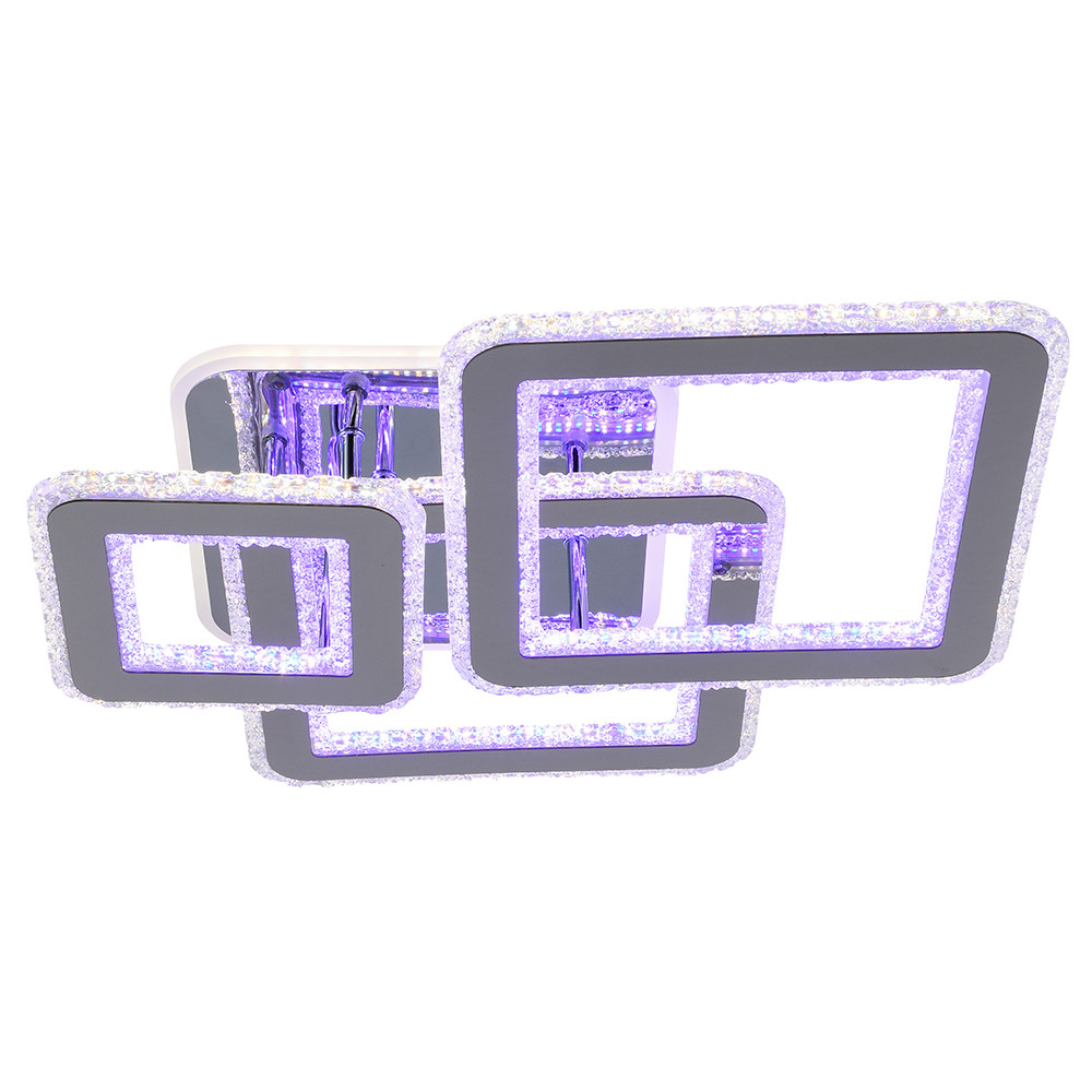 Светодиодная люстра 8041/3 CHR 118W+82W BL+YL