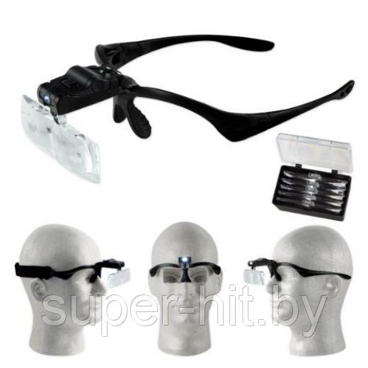 Лупа-очки с набором линз и подсветкой - фото 3 - id-p170600182