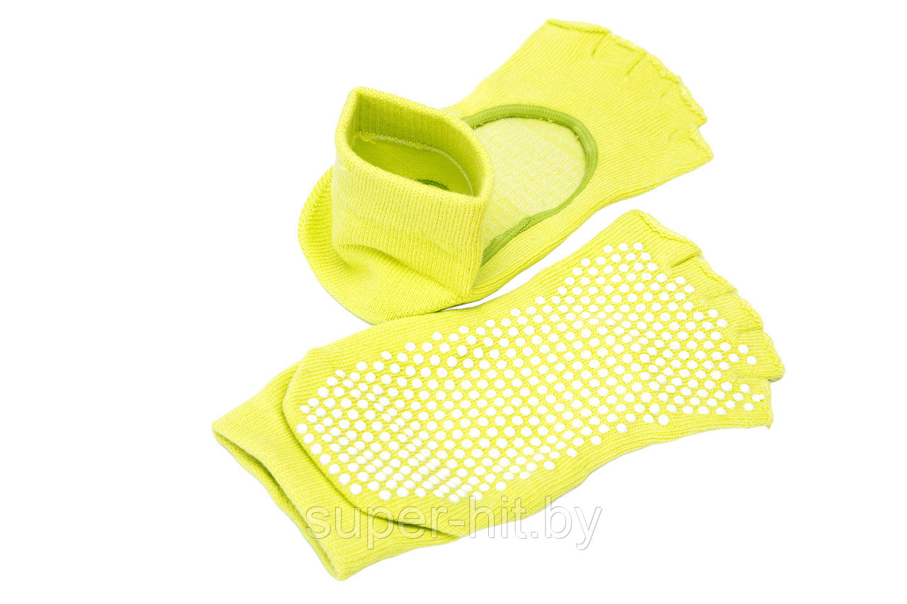Носки противоскользящие для занятий йогой с открытыми пальцами и подъемом - фото 4 - id-p170602361