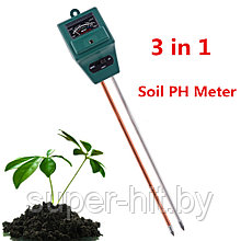 Анализатор почвы  3 в 1 ( Измеритель кислотности pH, влажности и освещенности почвы)