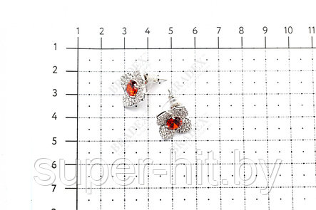 Серьги «Красный цветок», фото 2