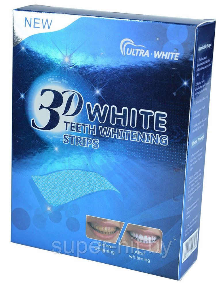 Полоски для отбеливания зубов 3D WHITE Teeth Whitening Strips - фото 3 - id-p93060042