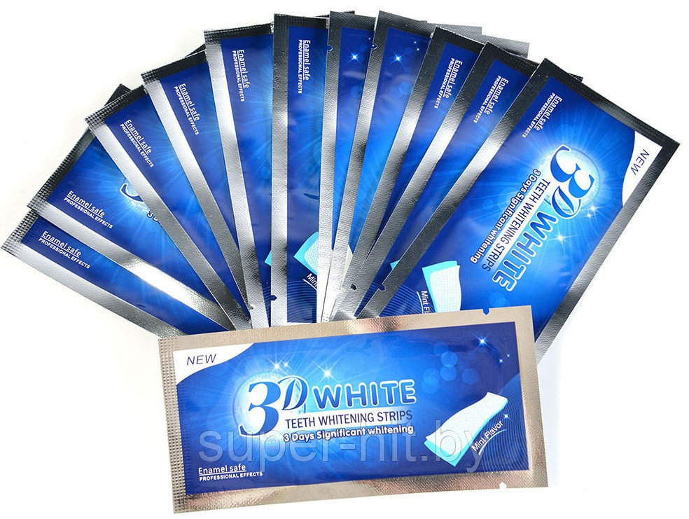 Полоски для отбеливания зубов 3D WHITE Teeth Whitening Strips - фото 5 - id-p93060042