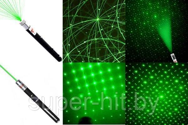 Лазерная указка Green Laser Pointer с 5 насадками - фото 3 - id-p93055472