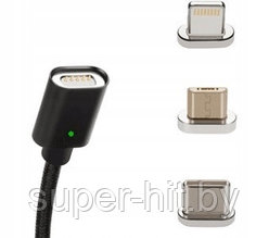 Кабель USB магнитный 3в1 усиленный SiPL серебристый