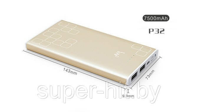 Портативное зарядное устройство 7500 mAh iwo Power Bank P32 - фото 2 - id-p93051275