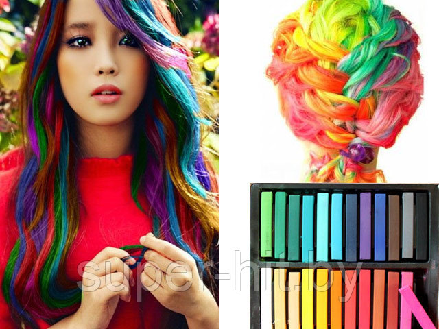 Цветные мелки для волос 24 цвета - фото 4 - id-p94947441