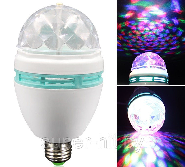 Цветная вращающаяся Led-лампа, цветная светодиодная лампа - фото 2 - id-p93050830