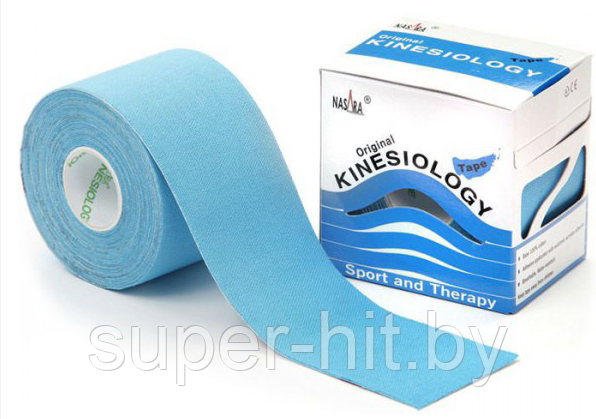 Кинезио тейп Kinesiology Tape Голубой, 5 см × 1 м - фото 1 - id-p170603863