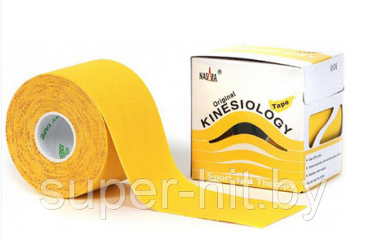 Кинезио тейп Kinesiology Tape Желтый, 5 см × 1 м - фото 1 - id-p170603869