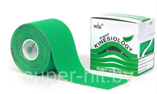 Кинезио тейп Kinesiology Tape Зеленый, 5 см × 1 м - фото 1 - id-p170603871