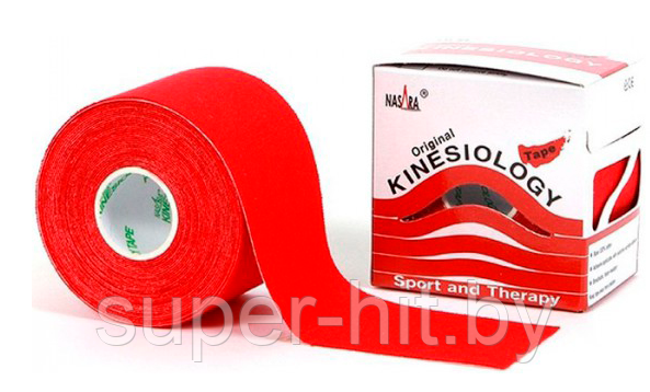 Кинезио тейп Kinesiology Tape Красный, 5 см × 1 м - фото 1 - id-p170603873