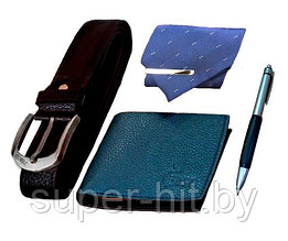 Уникальный мужской набор из галстука, ремня, ручки и кошелька