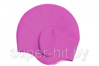 Шапочка для плавания силиконовая с выемками для ушей розовый