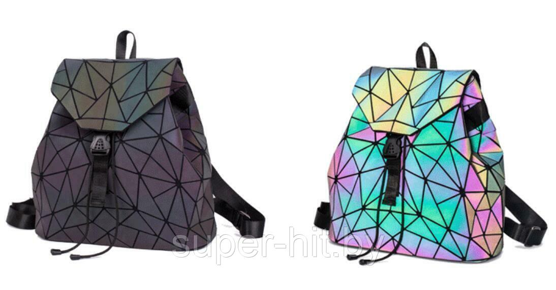 Светящийся неоновый рюкзак-сумка Хамелеон. Светоотражающий рюкзак (р.L) - фото 2 - id-p170603966