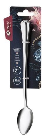 Набор чайных ложек длинных APOLLO Genio "Baguette Nouveau" 2 пр., нерж. сталь, арт. BGN-62, фото 2