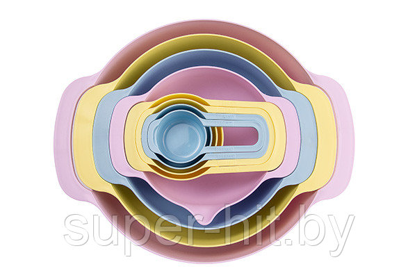 Набор емкостей для кухни 8 в 1 Compact (пласт. миски, дуршлаг, ложки) арт. MG33-09 - фото 1 - id-p170604753