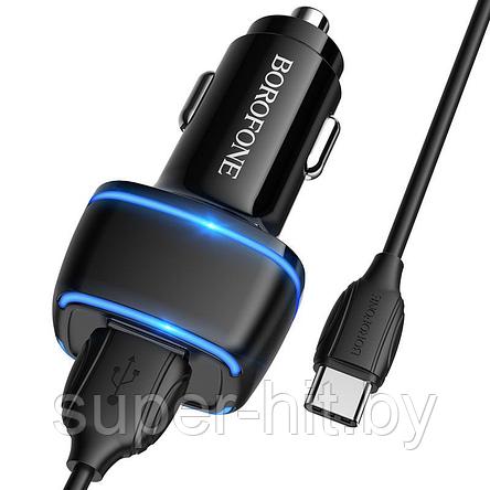 АЗУ BOROFONE BZ14 2.4A, 2USB + кабель Type-C черный, фото 2