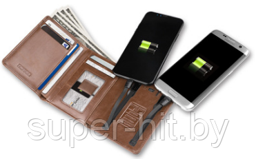 Кошелек с зарядным устройством Smartphone Charging Wallet 4000 mAh - фото 2 - id-p170600795