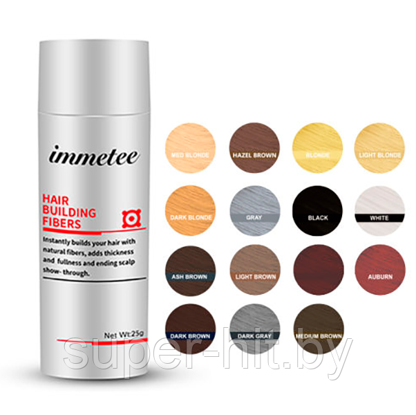 Cредство от облысения -Загуститель для волос IMMETEE Keratin Hair Building Fibers (аналог Fully) 28г Ash Brown - фото 7 - id-p170606169