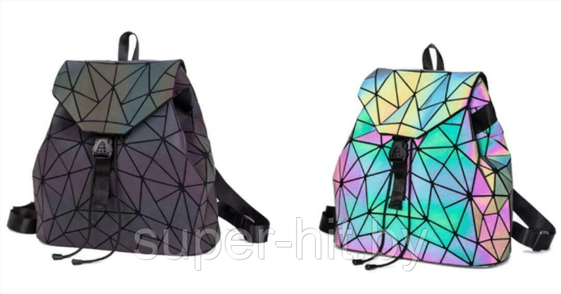 Светящийся неоновый рюкзак-сумка Хамелеон. Светоотражающий рюкзак (р.L) Абстракция - фото 1 - id-p170604064
