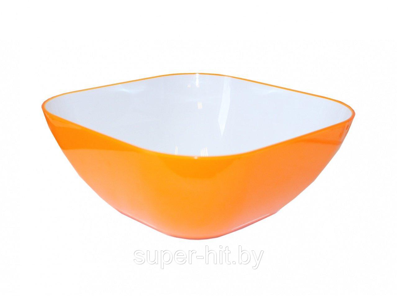 Салатник 25 см квадратный оранжевый - фото 2 - id-p93055520
