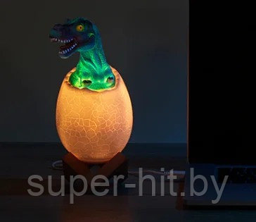 3D ночник-светильник динозавр (16 цветов) с пультом - фото 2 - id-p170604106