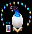 3D ночник-светильник динозавр (16 цветов) с пультом, фото 5