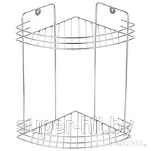 Полка в ванную угловая двухъярусная W2672С-2 размер 19*19*29 см, арт. 005393