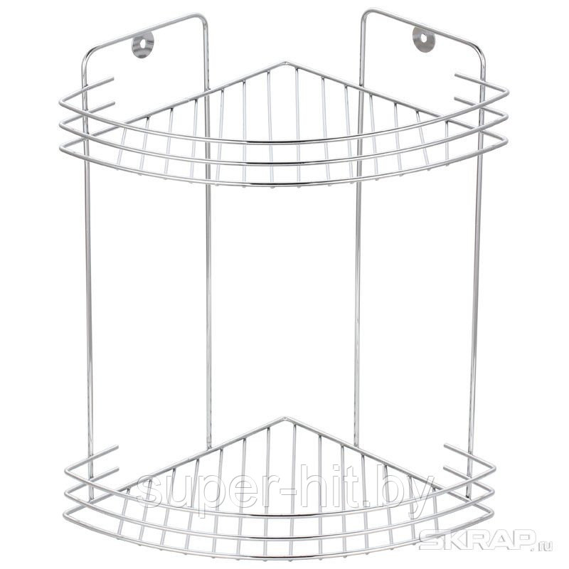 Полка в ванную угловая двухъярусная W2672С-2 размер 19*19*29 см, арт. 005393 - фото 1 - id-p170604939