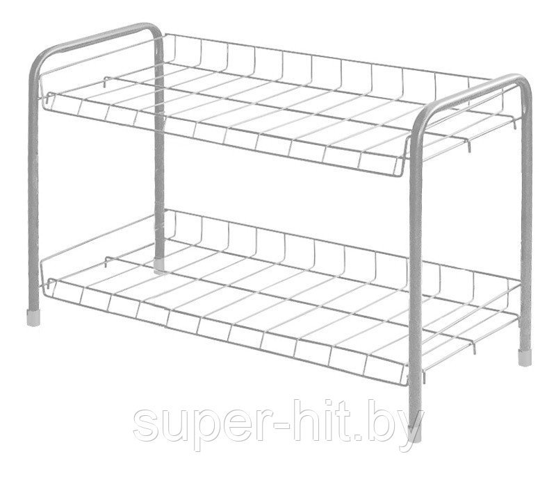 Этажерка для обуви НИКА ЭТ3/С (2 полки, серебр.) 660x280x440 мм
