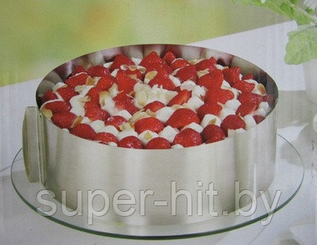 Раздвижное кольцо для торта Scalable cake mould (d 16-30см) - фото 3 - id-p93055945