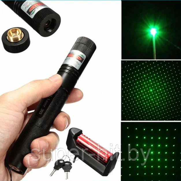 Лазерная указка Green Laser Pointer 303 с ключами - фото 9 - id-p116654447